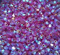 Swarovski (3/4mm) Siam AB 2X FC Bicones rainbow Beads 36/72/144/432/720 Pieces rainbow beads, jewelry making, couture embellishments