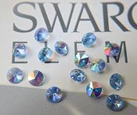 10mm SWAROVSKI 6428 Rivoli Crystal Pendant Beads in Light Sapphire AB 2/4/24/72/144 Pieces drops embellishments, vintage premium findings
