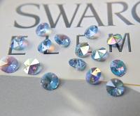 10mm SWAROVSKI 6428 Rivoli Crystal Pendant Beads in Light Sapphire AB 2/4/24/72/144 Pieces drops embellishments, vintage premium findings