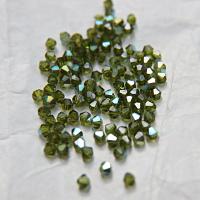 4mm Swarovski Olivine AB Bicones beads rainbow 36/72/144/432/720 Pieces (228) rainbow beads, jewelry making, couture embellishments