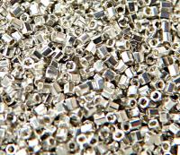 Miyuki Delica Hex Cut small Metallic Galvanised Silver Japanese Beads 10/20/50/100 Grams jewelry making, sterling beads, couture embroidery