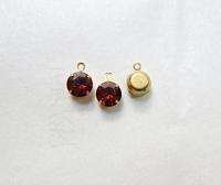 Swarovski 7mm Round setting drop one loop in Crystal Red Magma 34ss 6/12/24/100/300 Pieces jewelry supplies in Brass/Vintage Black