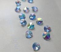 10mm SWAROVSKI 6428 Rivoli Crystal Pendant Beads in Light Sapphire AB 2/4/24/72/144 Pieces drops embellishments, vintage premium findings