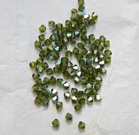 4mm Swarovski Olivine AB Bicones beads rainbow 36/72/144/432/720 Pieces (228) rainbow beads, jewelry making, couture embellishments