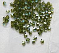 4mm Swarovski Olivine AB Bicones beads rainbow 36/72/144/432/720 Pieces (228) rainbow beads, jewelry making, couture embellishments