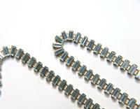 Swarovski Snake Baguette chain 7x3 mm in Light Azore (361) settings in Brass 0.5/1/2 Meters Bridal Supplies|Jewelry Making|Decoration