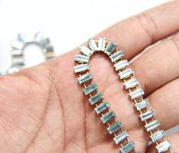 Swarovski Snake Baguette chain 7x3 mm in Light Azore (361) settings in Brass 0.5/1/2 Meters Bridal Supplies|Jewelry Making|Decoration