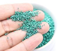 1.7mm Micro Teal Green Metallic Plated Tube Beads 5/10/100/500 Grams High Quality Nail Art / Haute Couture Embroidery / doll making