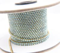 10ss Swarovski Close Cup Chain in Aquamarine 2.8mm Made in Austria 0.5/1/2/5 Meters rare couture materials