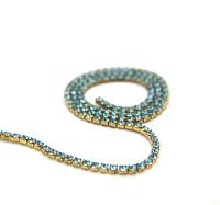 10ss Swarovski Close Cup Chain in Aquamarine 2.8mm Made in Austria 0.5/1/2/5 Meters rare couture materials