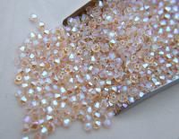 Swarovski (4mm) Silk AB 2X FC Bicones cut Beads 36/72/144/432/720 Pieces, jewelry findings, embellishments, embroidery materials