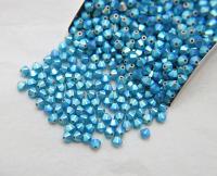 4mm Dark Caribbean Blue Opal (395) 2X Aurore Boreale Swarovski Bicone Cuts beads AB 36/72/144/432/720 Pieces embellishment couture