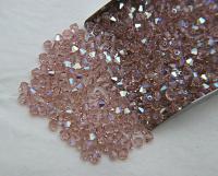 4mm Vintage Rose Aurore Boreale Swarovski Bicone AB beads 36/72/144/432/720 Pieces rainbow beads, jewelry making, couture embellishments