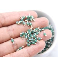 4mm Swarovski Palace Green Opal crystal dangles in Sterling Silver wire wrapped- charms- drops- jewelry making 36/72/144/432/1000Pieces