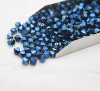 5mm Crystal Metallic Blue Swarovski Bicone beads Cuts 12/36/72/144/432/720 Pieces embroidery materials craft vintage findings embellishments