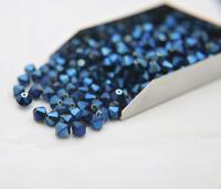 5mm Crystal Metallic Blue Swarovski Bicone beads Cuts 12/36/72/144/432/720 Pieces embroidery materials craft vintage findings embellishments