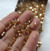 4mm Swarovski Crystal Golden Shine Bicones Beads 36/72/144/432/720 Pieces PREMIUM MATERIALS,embroidery materials, jewelry supplies