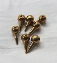 Solid Metal Drops, Spike Charms, in brass 22x10mm, 1.5mm Loop, 4/30 pieces vintage findings, jewlery making, art deco, premium supplies