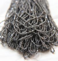13/0 Hanks Charlotte Cut Beads Patina Transparent Crystal Gun Metal 1/5/25/50/100 Hanks 1.6mm glass beads, jewelry supply, vintage beads