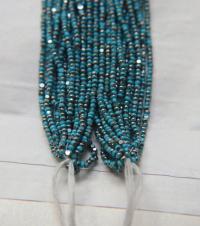 11/0 Hanks Charlotte Cut Beads Patina Premium Opaque Turquoise Blue Gunmetal 1/5/25/50/100 Hanks 2.0mm glass beads, jewelry supply, findings