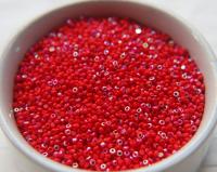 11/0 Charlotte Cut Beads Patina Light Red Opaque Aurore Boreale 10/20/50/250/500 Grams PREMIUM MATERIALS