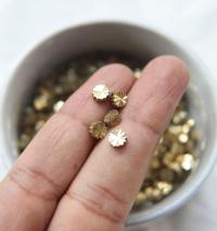 Solid Flower Metal Beads, Brass beads, in brass 10.5mm/5mm , 1.4mm Loop, Spacer Beads, Connector Beads, Two Hole Beads, Bracelets Beads