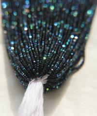 13/0 Hanks Charlotte Cut Beads Patina Jet Black Aurore Boreale 1/5/25/50/100 Hanks 1.6mm glass beads, jewelry supply, findings, craft supply