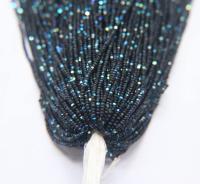 11/0 Hanks Charlotte Cut Beads Patina Matt Black Aurore Boreale 1/5/25/50/100 Hanks PREMIUM SEED BEADS, Native Supplie