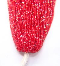 11/0 Hanks Charlotte Cut Beads Patina Transparent Light Siam Aurore Boreale  1/5/25/50/100 Hanks PREMIUM SEED BEADS, Native Supplies