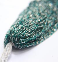 11/0 Hanks Charlotte Cut Beads Patina Transparent Teal Green Silver 1/5/25/50/100 Hanks PREMIUM SEED BEADS, Native Supplies