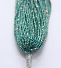 11/0 Hanks Charlotte Cut Beads Patina Opaque Aqua Green Silver 1/5/25/50/100 Hanks PREMIUM SEED BEADS, Native Supplies