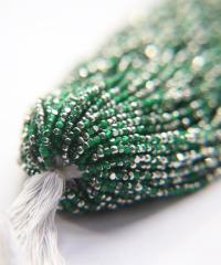 11/0 Hanks Charlotte Cut Beads Patina Opal Green Silver 1/5/25/50/100 Hanks PREMIUM SEED BEADS, Native Supplies