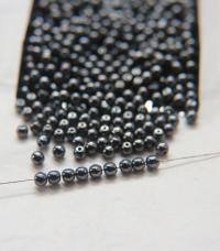 Czech Vintage Pearls 5mm Round in Jet Hematite 50/250/500 Pieces Jewelry making beads