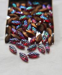 15x7 mm Czech fancy Navette fancy Siam Iridescent foiled 6/24 Pieces Jewery making stones gemstones, fancy opal stones