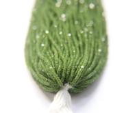 11/0 Hanks Charlotte Cut Beads Crystal Matt Olivine Lined 1/5/25/50/100 Hanks PREMIUM SEED BEADS, Native Supplies