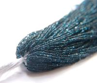 11/0 Hanks Charlotte Cut Beads  Aqua Jet Lined 1/5/25/50/100 Hanks 2.0mm jewellery NATIVE rare glass beads, jewelry supply,