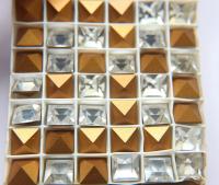 10mm Crystal Clear Square Rhinestones Vintage Swarovski 4400 Gold Foil Pointed Back 2/6/12/36 Pieces fancy stones, jewelry making, craft