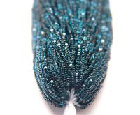 11/0 Hanks Charlotte Cut Beads  Aqua Jet Lined 1/5/25/50/100 Hanks 2.0mm jewellery NATIVE rare glass beads, jewelry supply,