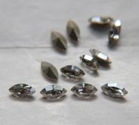 10X5 mm Vintage Swarovski fancy Navette in Crystal Silver Shade 36/72/144 Pieces Jewery making stones gemstones, fancy opal stones