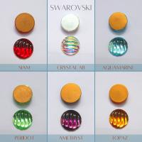 Swarovski 18 mm Vintage Rose Foiled Flat Back (7 Colours) Round Cabochon 2/6 Pieces