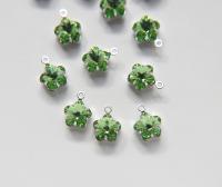 SWAROVSKI 4744 DAISY RHINESTONE in drop setting silver plated 10mm jewelry supplies pendant