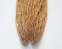 11/0 Hanks Charlotte Cut Beads 17050 Patina Medium Gold Silver Lined Aurore Boreale PREMIUM SEED BEADS Native Supplies beads true cuts