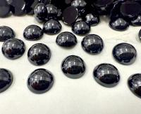10 mm Swarovski Round Cabochon Cabs foiled Jet Hematite Article # 2090/4 Vintage Flat Back
