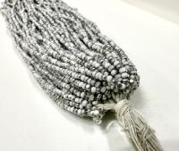 11/0 Hanks Charlotte Cut Beads 03050 Patina Chalk White Silver 2.0mm glass beads, jewelry supply, findings