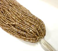 11/0 Hanks Charlotte Cut Beads Patina Dark Cream Lined Aurore Boreale 1/5/25/50/100 Hanks PREMIUM SEED BEADS, Native Supplies