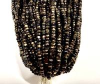 Jet Black Nut Charlotte Cut Seed Beads, 8/0 Hanks