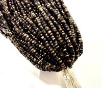 Jet Black Nut Charlotte Cut Seed Beads, 8/0 Hanks