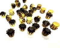 Swarovski Crystal 30ss Vintage Crown Setting, Brass Jewelry Supplies
