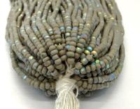 Charlotte Cut Seed Beads 11/0, Patina Matt Opaque Grey Aurore Boreale