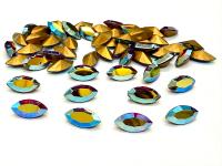 Vintage Swarovski Crystal in Siam Aurore Boreale Navette Stones, 10x5 mm, Jewelry Making Supplies